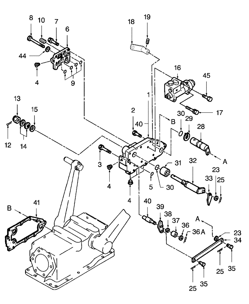 Схема запчастей Case IH DX45 - (07.03) - HYD CONTROL VALVE, QUADRANT & L/DRAFT CONTROL (07) - HYDRAULIC SYSTEM