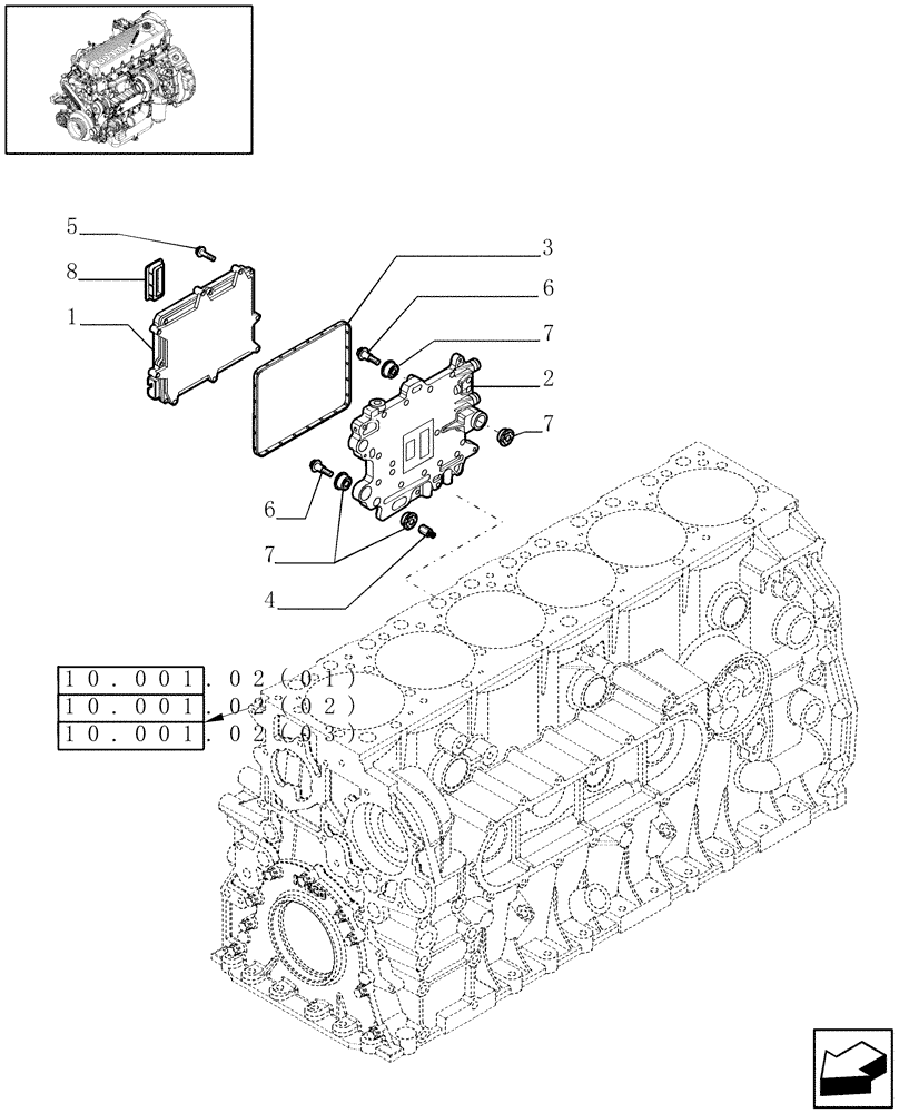 Схема запчастей Case IH 7010 - (55.440.03[01]) - ELECTRONIC CONTROL UNIT - 7010 (55) - ELECTRICAL SYSTEMS