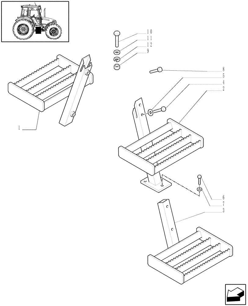 Схема запчастей Case IH JX95 - (1.87.0[03]) - SMALL LADDER (08) - SHEET METAL