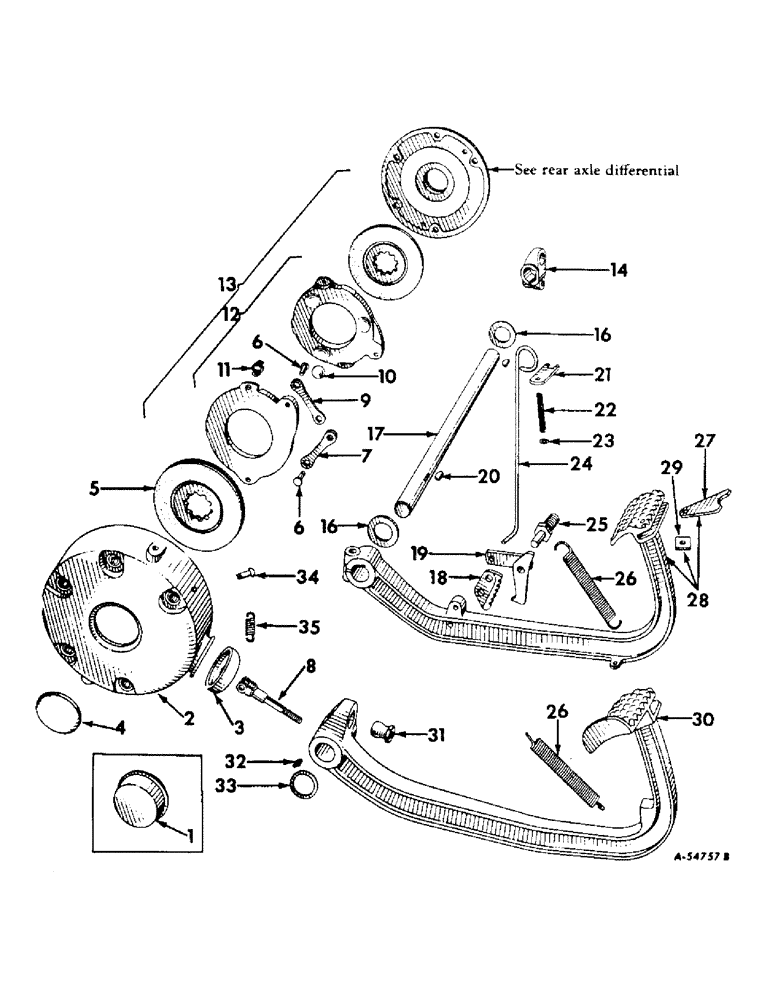 Схема запчастей Case IH 340 - (193) - BRAKES, BRAKES, BRAKE LOCK AND CONNECTIONS, DIESEL ENGINE TRACTORS (5.1) - BRAKES