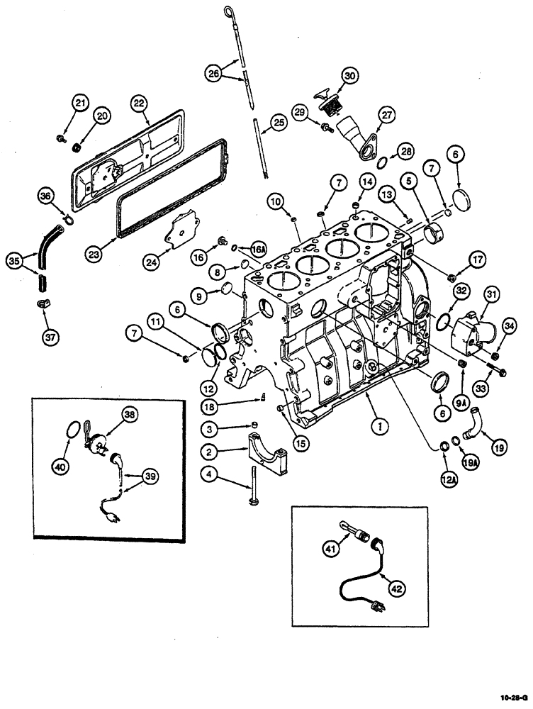 Схема запчастей Case IH 8870 - (10-28) - CYLINDER BLOCK (10) - ENGINE