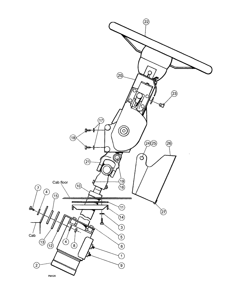 Схема запчастей Case IH SPX3200 - (01-010) - STEERING ASSEMBLY (41) - STEERING