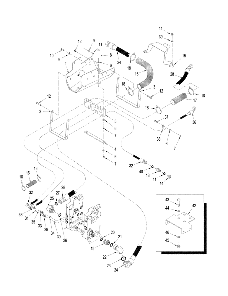 Схема запчастей Case IH STEIGER 330 - (08-27) - HYDRAULIC REMOTE HOSES - ELECTRONIC REMOTE (08) - HYDRAULICS