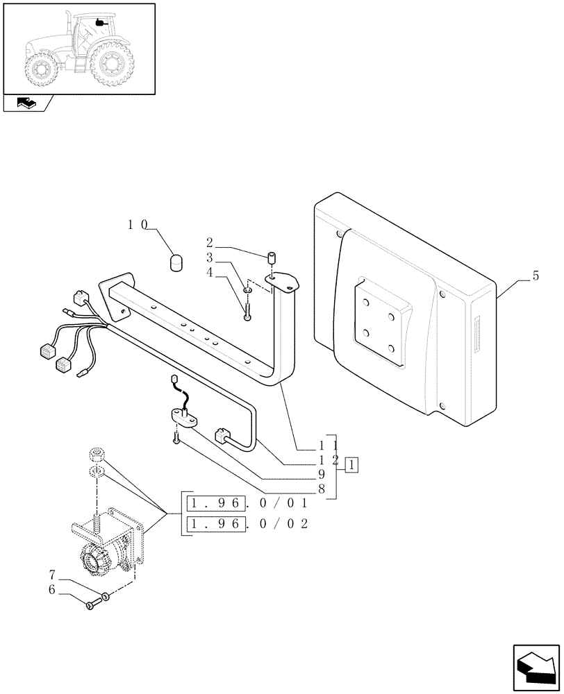 Схема запчастей Case IH PUMA 210 - (1.75.1/09) - (VAR.012-131/1) VIRTUAL TERMINAL AFS PRO600 MOUNTED ON IMPLEMENT BRACKET (06) - ELECTRICAL SYSTEMS