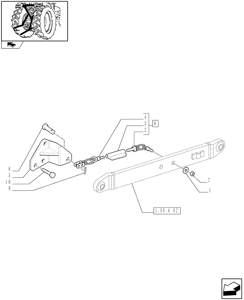 Схема запчастей Case IH FARMALL 60 - (1.89.9) - LATERAL STABILIZERS (09) - IMPLEMENT LIFT