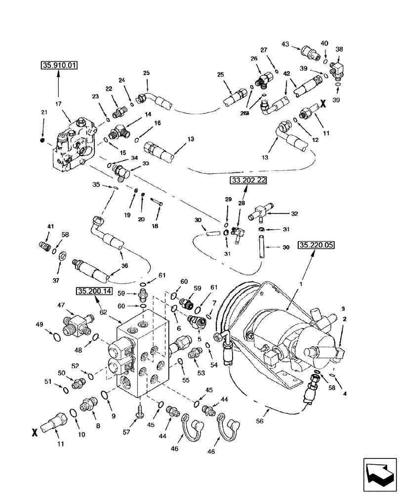 Схема запчастей Case IH 2577 - (35.460.01) - HYDRAULICS - REEL DRIVE (35) - HYDRAULIC SYSTEMS