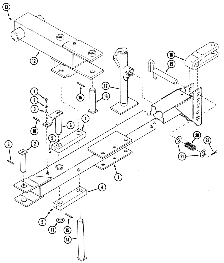 Схема запчастей Case IH 5300 - (9-010) - TWO DRILL HITCH, BEAM AND BOOM PIVOT (09) - CHASSIS