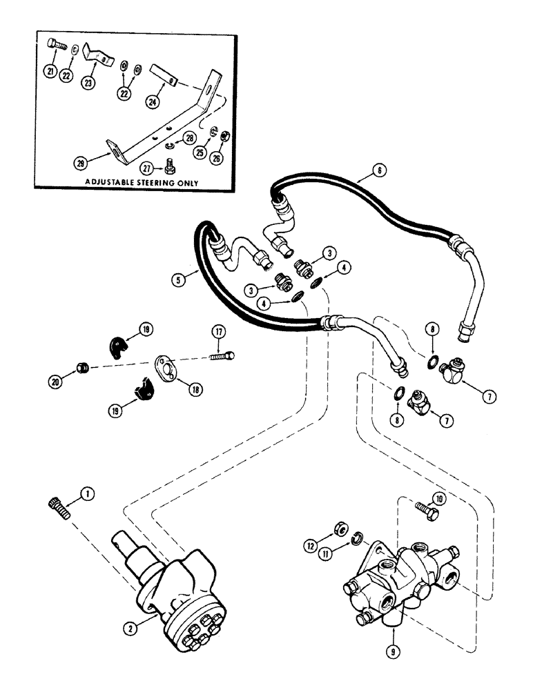 Схема запчастей Case IH 870 - (110) - HYDROSTATIC STEERING SYSTEM (05) - STEERING