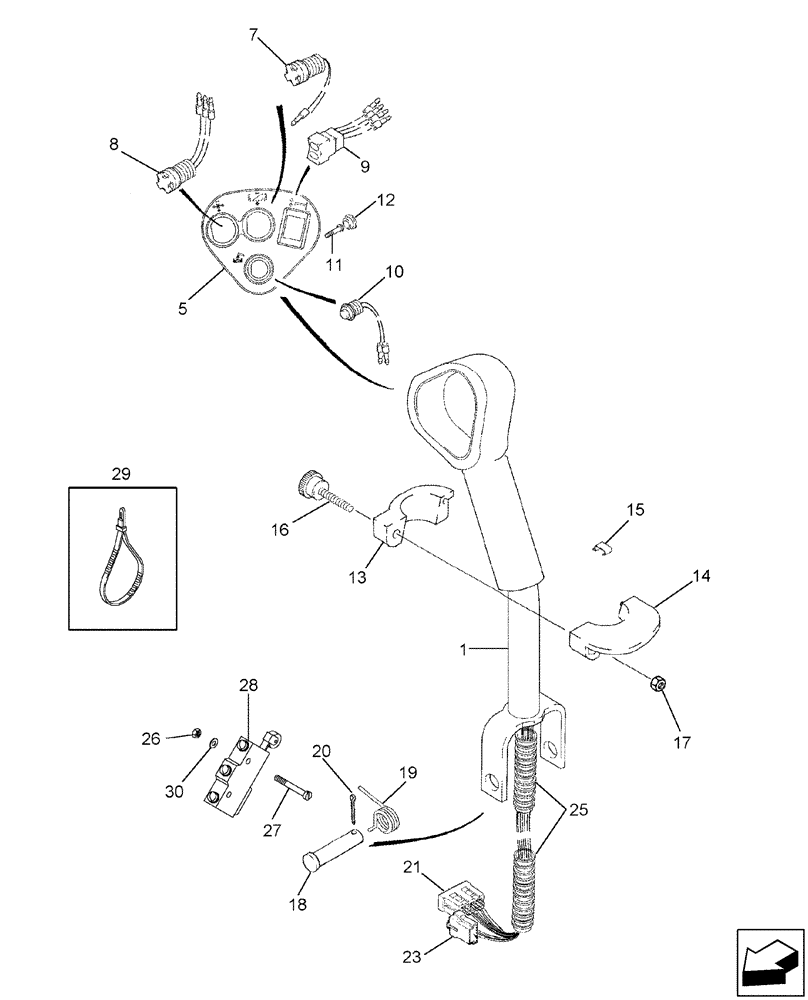 Схема запчастей Case IH 2577 - (29.200.01) - LEVER ASSY - PROPULSION CONTROLS (29) - HYDROSTATIC DRIVE