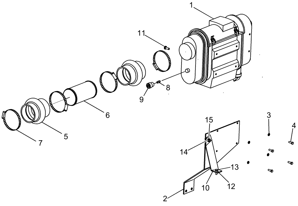 Схема запчастей Case IH P170 - (02-03) - AIR CLEANER AND MOUNTING (02) - ENGINE