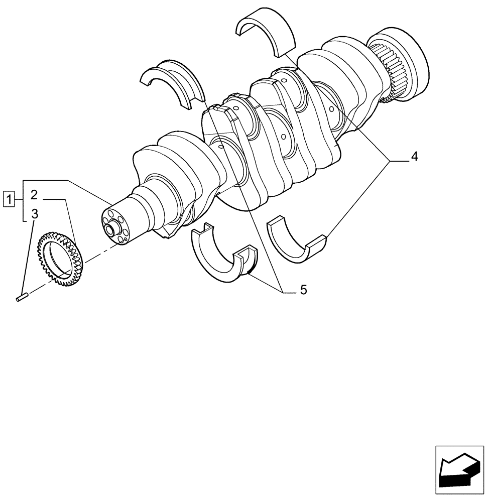 Схема запчастей Case IH P85 - (0.08.0[01]) - CRANKSHAFT (02) - ENGINE