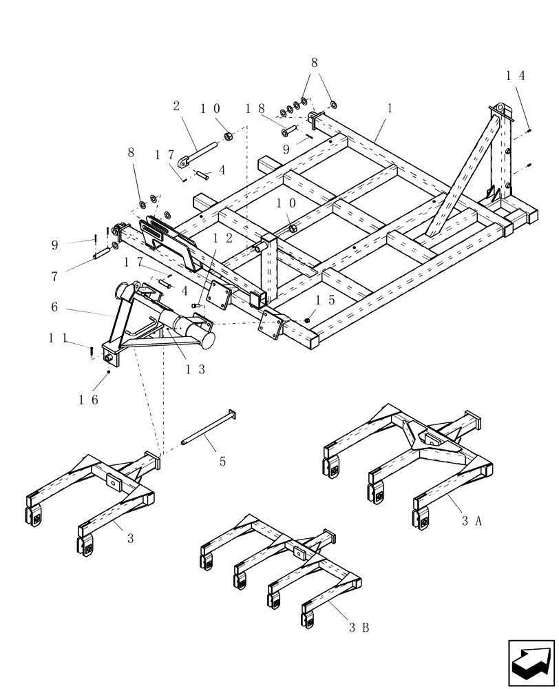 Схема запчастей Case IH ATX - (09-42) - WING FRAMES (OUTER) WITH ROCKSHAFT & WHEEL GANGS, 4710, 5010, & 4812 - 3 & 4 RANK, 5 PLEX (09) - CHASSIS