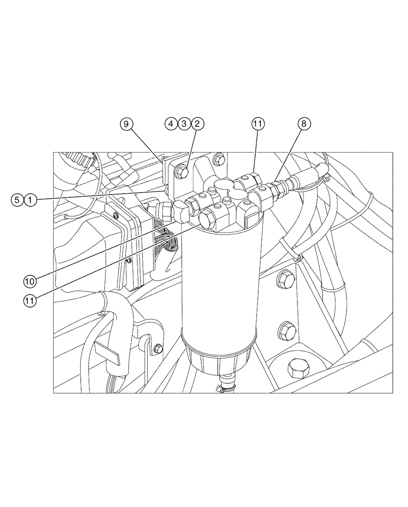 Схема запчастей Case IH FLX4300 - (02-011[03]) - FUEL FITTINGS GROUP (FLX4375) (01) - ENGINE