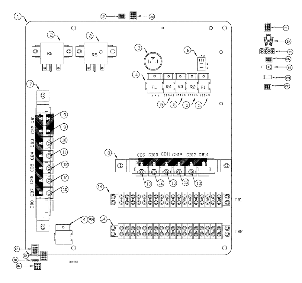 Схема запчастей Case IH FLX3330B - (08-002) - ELECTRICAL PANEL ASSEMBLY (06) - ELECTRICAL