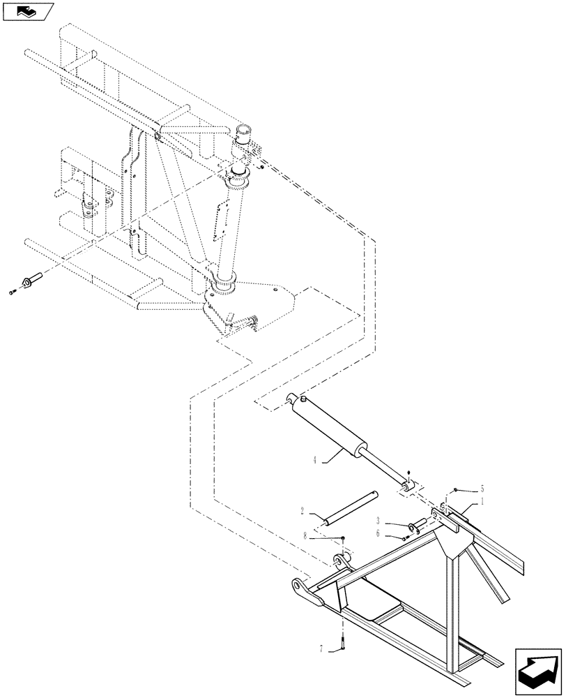 Схема запчастей Case IH 4420 - (08-008) - RH INNER BOOM, 90/100 BOOM (09) - BOOMS