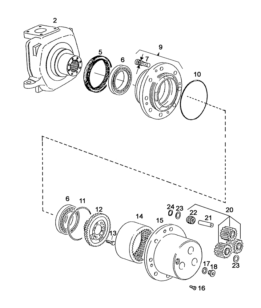 Схема запчастей Case IH C55 - (05-13[01]) - HUB PLANETARY DRIVE - FRONT AXLE (05) - STEERING