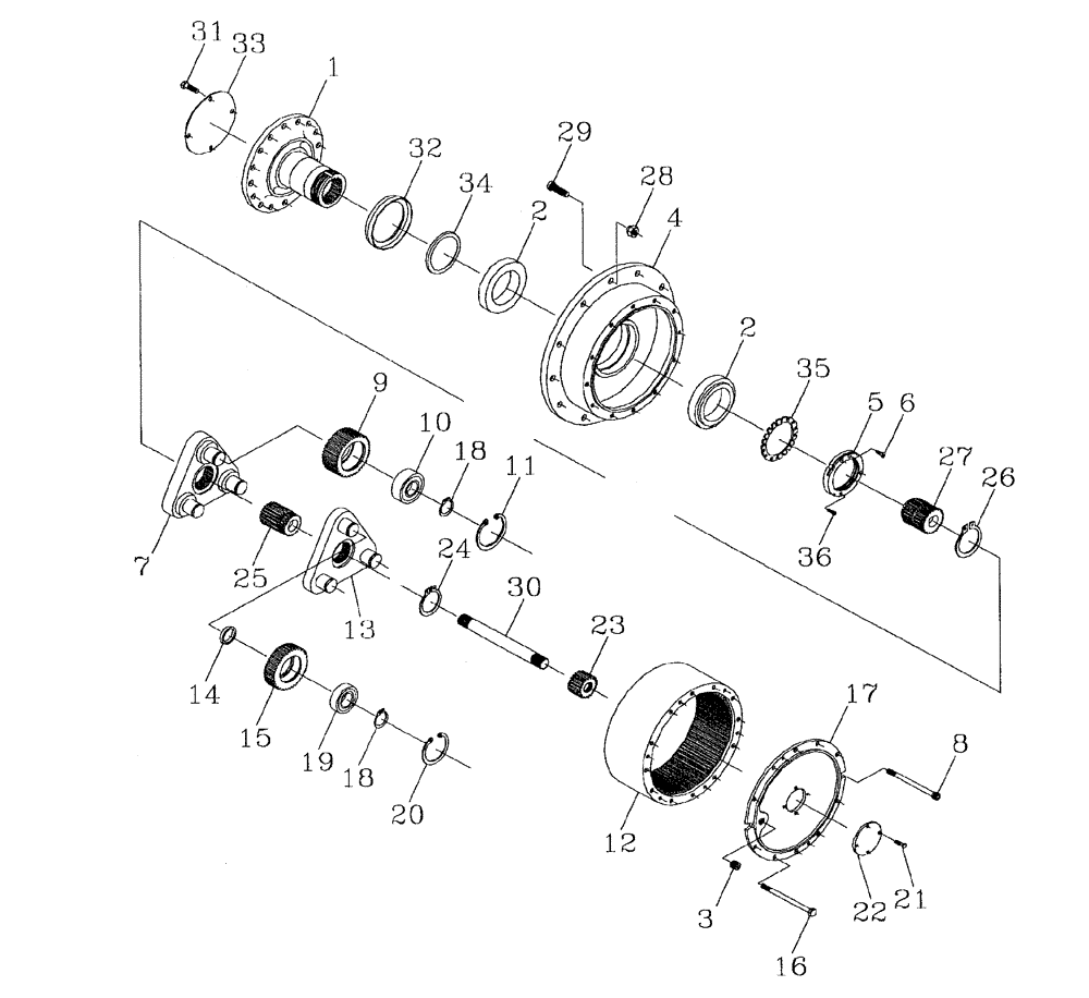 Схема запчастей Case IH AUSTOFT - (A02-03) - EPICYCLIC HUB, SERIES 40 35:1 Mainframe & Functioning Components