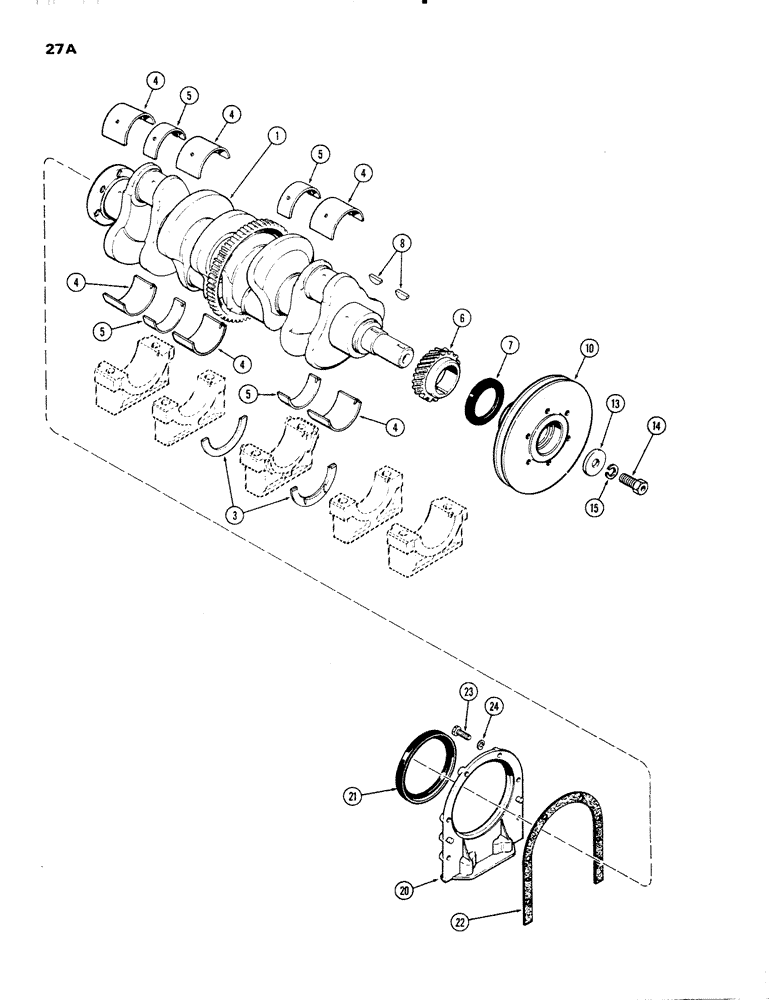 Схема запчастей Case IH 336D - (027A) - CRANKSHAFT, ENGINE LESS FUEL DEVICE, 336D NATURALLY ASPIRATED ENGINES, 56B 