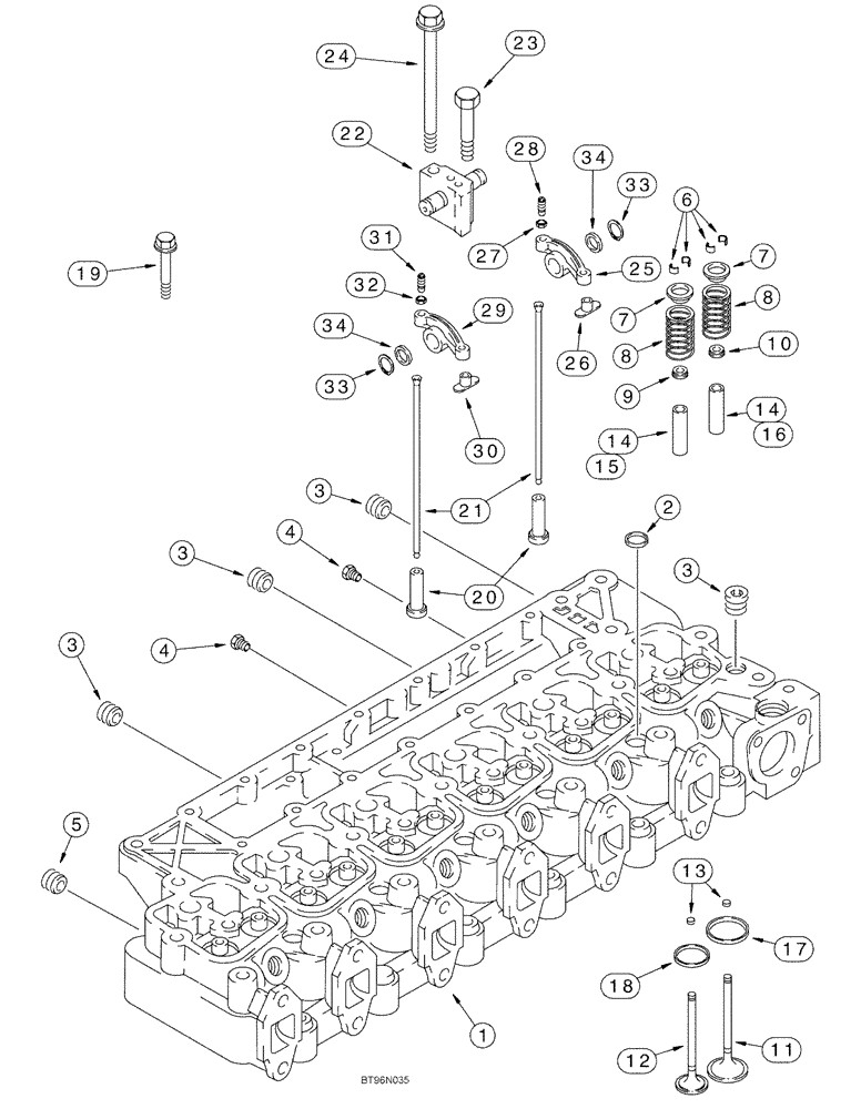 Схема запчастей Case IH SPX3200 - (03-017) - VALVE MECHANISM (01) - ENGINE