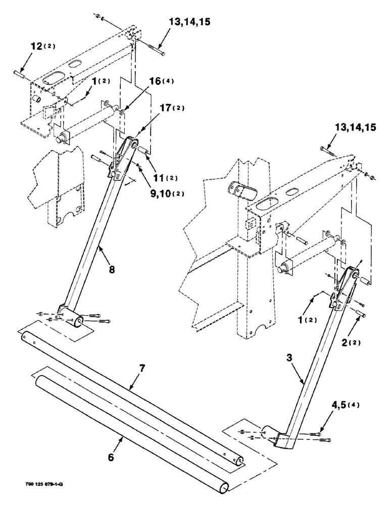 Схема запчастей Case IH 8460 - (5-10) - EJECTOR ASSEMBLY (16) - BALE EJECTOR