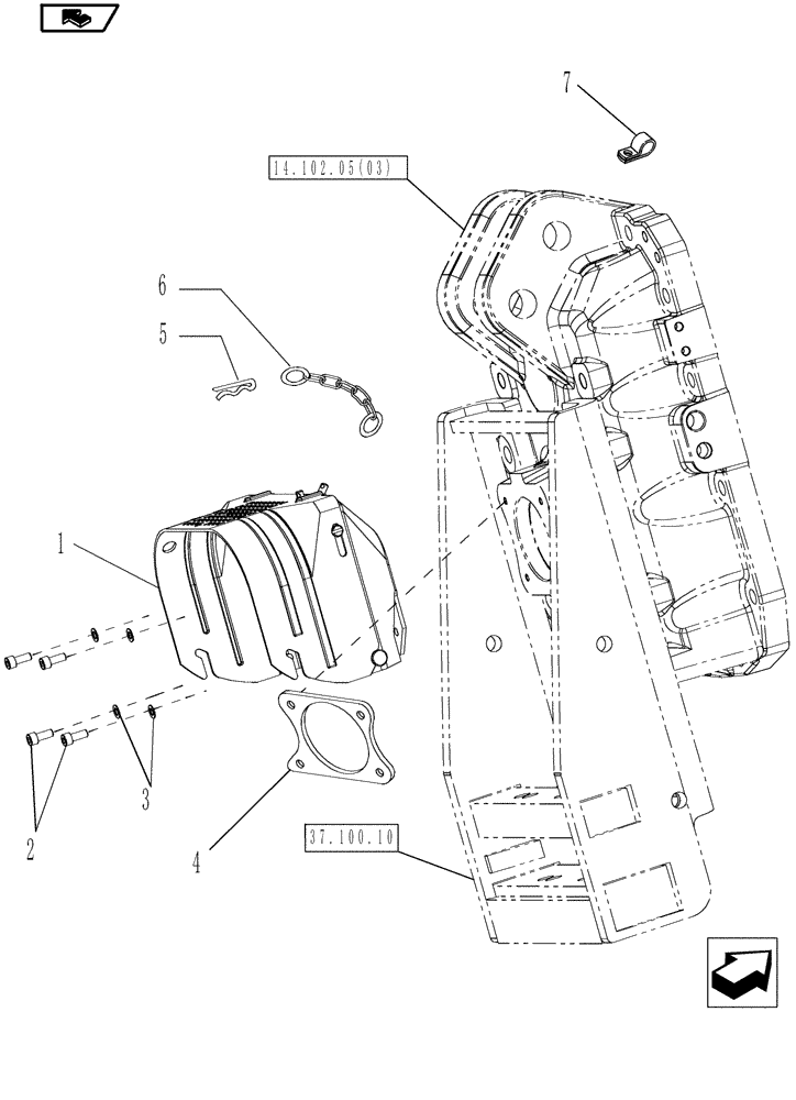 Схема запчастей Case IH MAGNUM 180 - (14.100.04) - PTO 540E/1000 RPM, SHIELDS, WITH CONTINUOUSLY VARIABLE TRANSMISSION (14) - MAIN GEARBOX & DRIVE