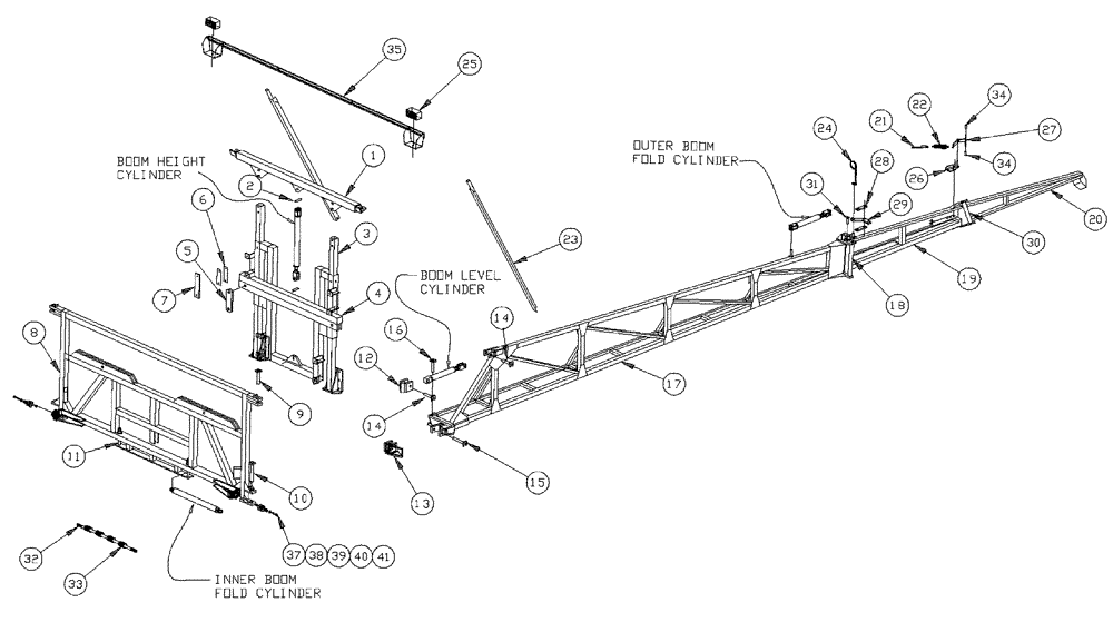 Схема запчастей Case IH PATRIOT XL - (08-003) - BOOM ASSEMBLY (90) (09) - BOOMS