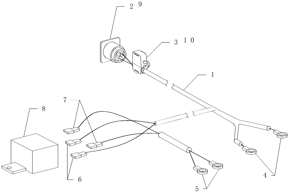 Схема запчастей Case IH ADX3430 - (A.50.A[16]) - POWER ADAPTOR CABLE A - Distribution Systems