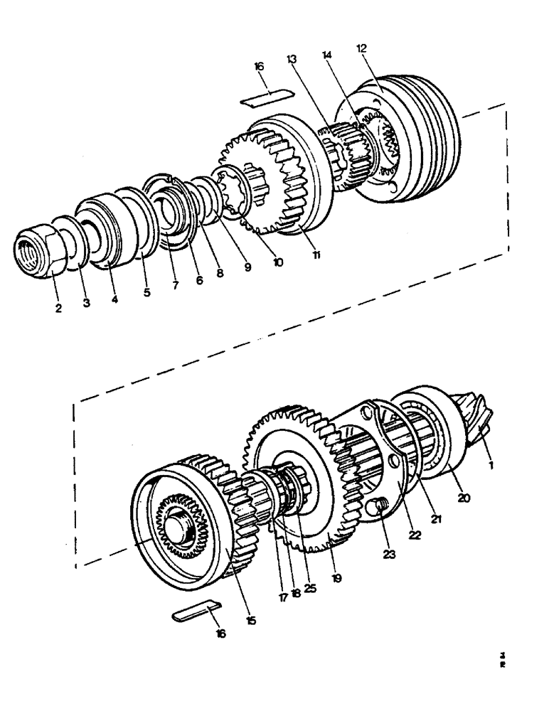 Схема запчастей Case IH 990 - (C08) - GEARBOX, BEVEL PINION SHAFT - SYNCHROMESH GEARBOXES, 885 990, 995 AND 996 TRACTORS Gearbox