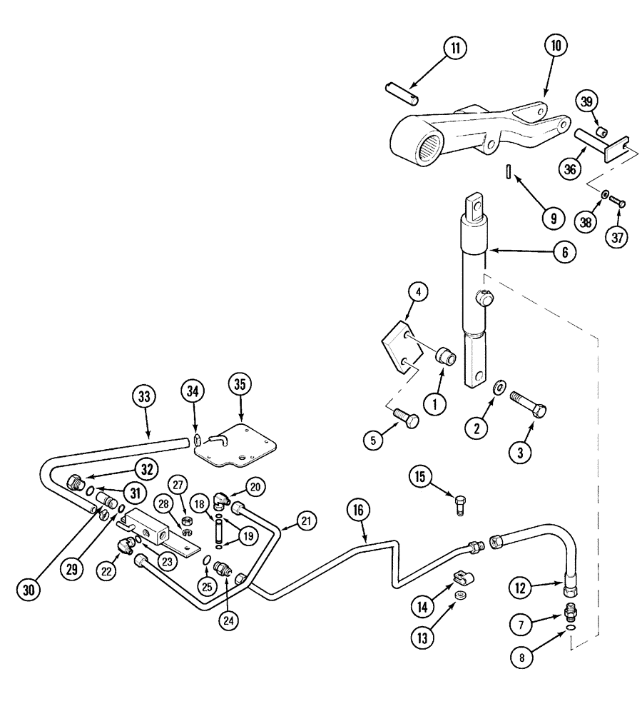 Схема запчастей Case IH C70 - (08-24) - ASSISTOR RAM AND PIPES (08) - HYDRAULICS