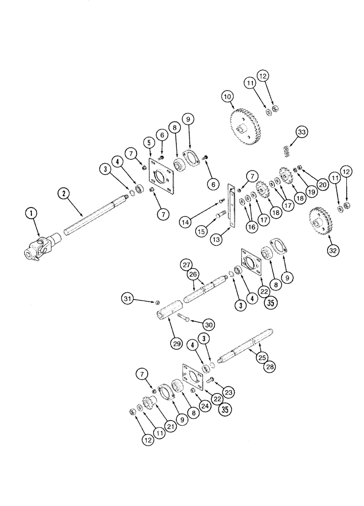 Схема запчастей Case IH 1054 - (09-16) - MAIN DRIVE - WITHOUT SPROCKET HUB (1054, 1063) (09) - CHASSIS