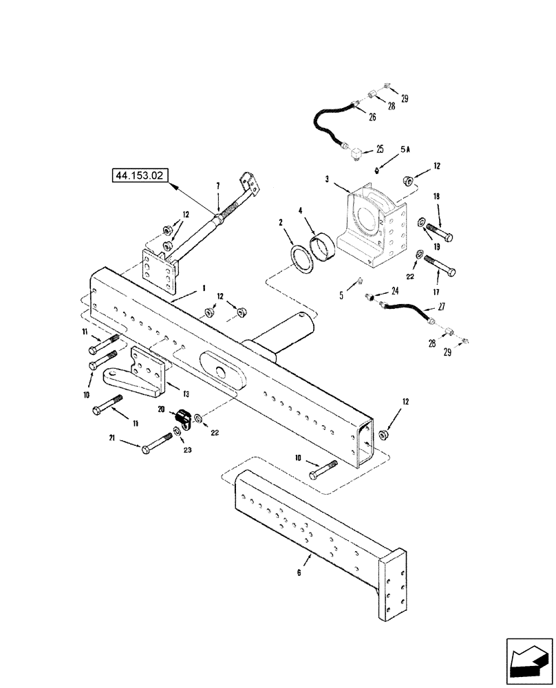 Схема запчастей Case IH 2588 - (44.151.02) - AXLE, STEERING - EXTENSIONS - POWER GUIDE AXLE - SINGLE STEERING CYLINDER (44) - WHEELS