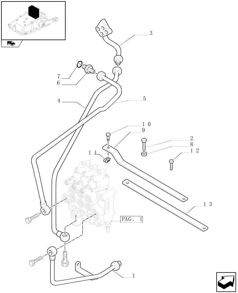 Схема запчастей Case IH FARMALL 90 - (1.82.7/02[03]) - 3 CONTROL VALVES - PIPES (VAR.335085) (07) - HYDRAULIC SYSTEM