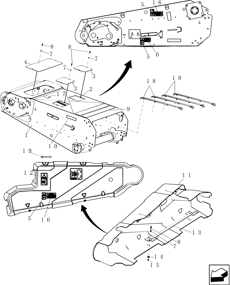 Схема запчастей Case IH 7010 - (60.110.09[01]) - FEEDER HOUSING AND SHIELDS - PRIOR TO PIN HAJ202001 - 7010/8010 (60) - PRODUCT FEEDING