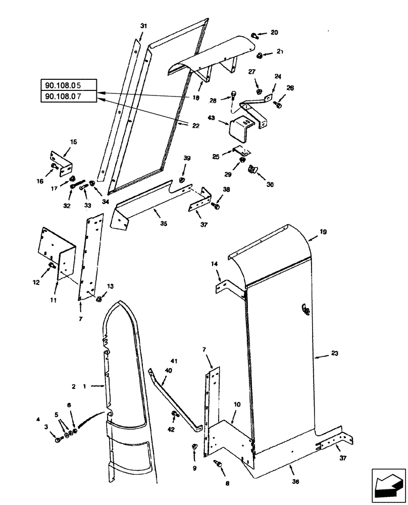 Схема запчастей Case IH 2577 - (80.154.14) - GRAIN TANK, CORNER COVER PARTS (80) - CROP STORAGE/UNLOADING