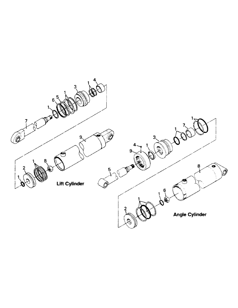 Схема запчастей Case IH PTA297 - (11-39) - MODEL 616 & 618 UTILITY BLADE, LIFT & ANGLE CYLINDERS Options & Miscellaneous