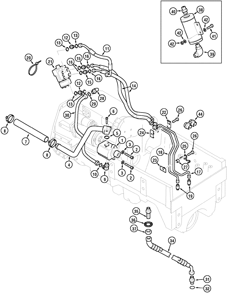 Схема запчастей Case IH CX60 - (05-05) - STEERING PIPES (05) - STEERING