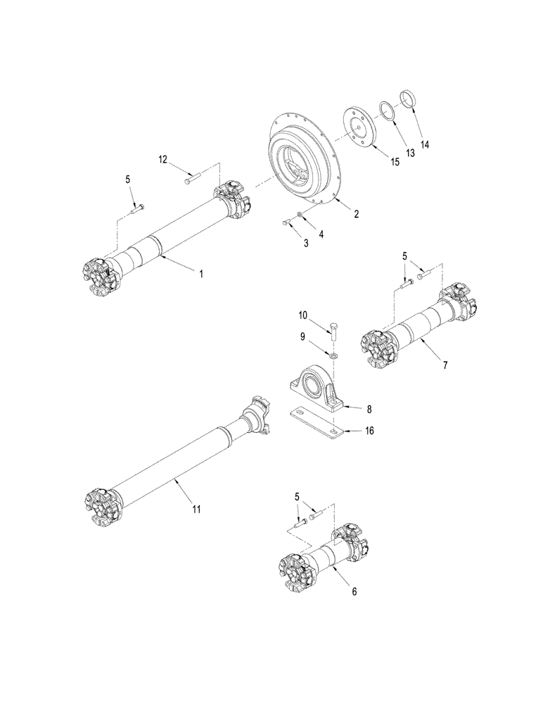 Схема запчастей Case IH STX330 - (06-09) - DRIVE SHAFTS AND MOUNTING, WITH ACCUSTEER TRACTOR (06) - POWER TRAIN