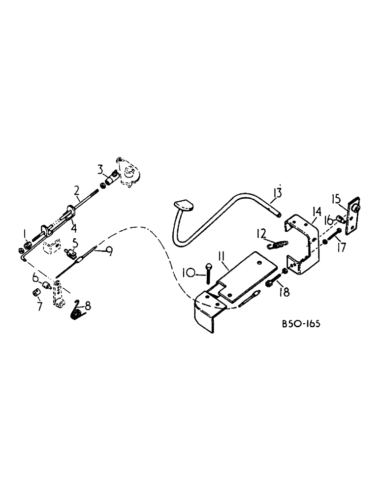 Схема запчастей Case IH 584 - (12-14) - FOOT PEDAL ACCELERATOR, CABLE TYPE Power