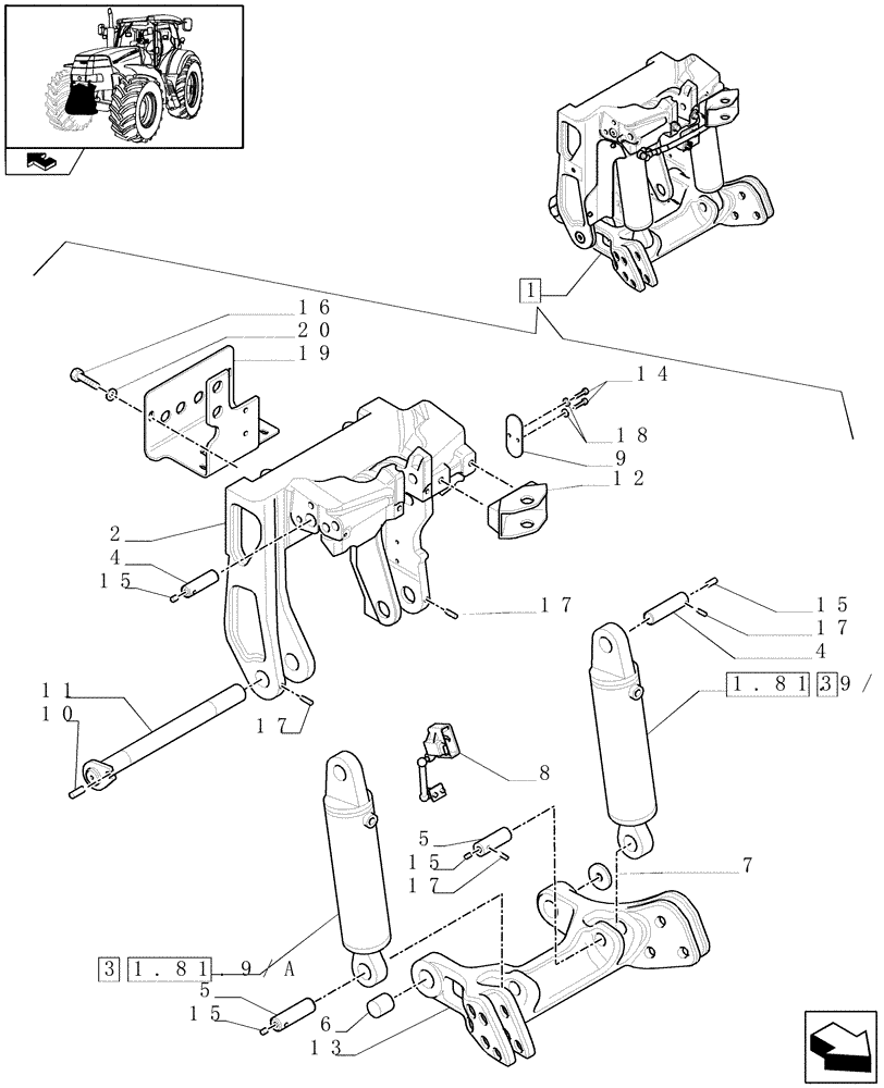 Схема запчастей Case IH PUMA 210 - (1.81.9/01C[01]) - LIFTER - BREAKDOWN - C6726 (07) - HYDRAULIC SYSTEM