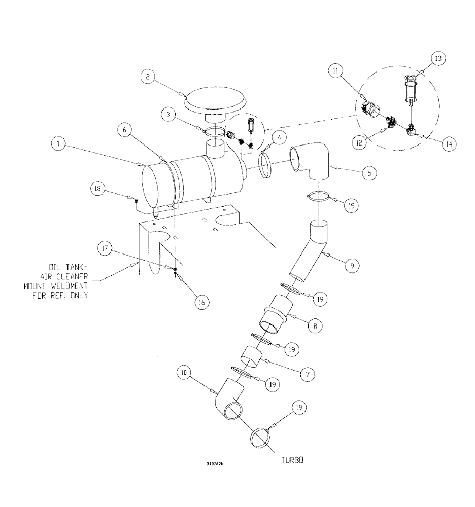 Схема запчастей Case IH SPX3150 - (088) - ENGINE, AIR CLEANER PACKAGE (10) - ENGINE