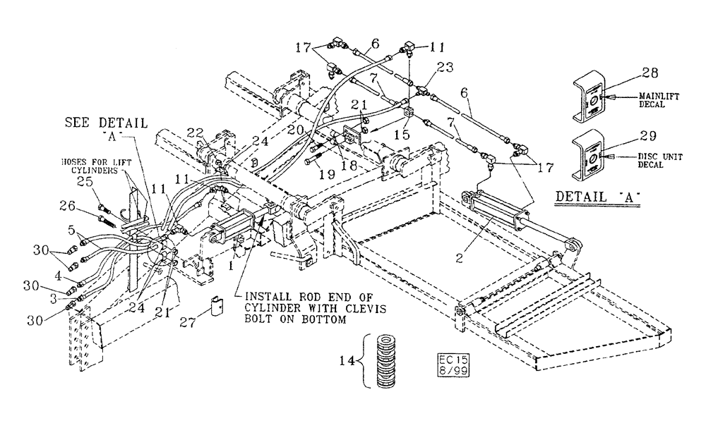 Схема запчастей Case IH 6750 - (004) - HYDRAULICS (WITH DISC ATTACHMENT) (09) - CHASSIS