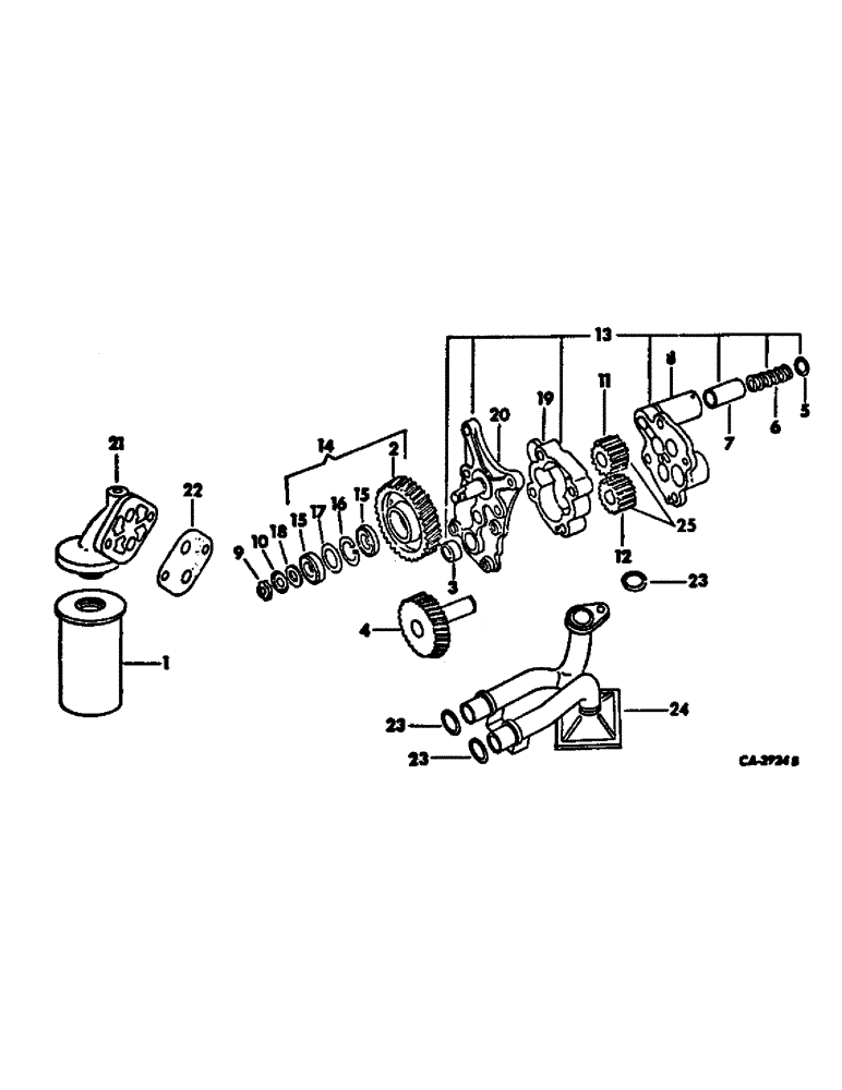 Схема запчастей Case IH D-179 - (A-30) - LUBRICATING OIL PUMP AND FILTER 