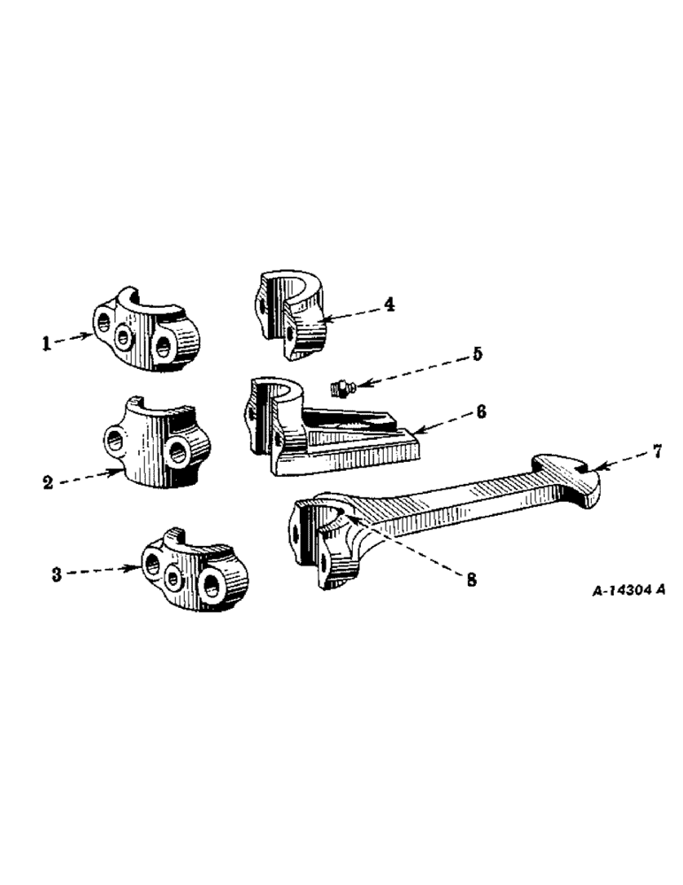 Схема запчастей Case IH FARMALL H - (219) - ATTACHMENTS, CULTIVATOR SHIFTER LEVER, SPECIAL, FARMALL "HV" ONLY Attachments