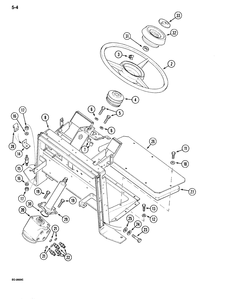 Схема запчастей Case IH 995 - (5-04) - STEERING WHEEL,SUPPORT AND VALVE, TRACTOR WITH CAB (05) - STEERING