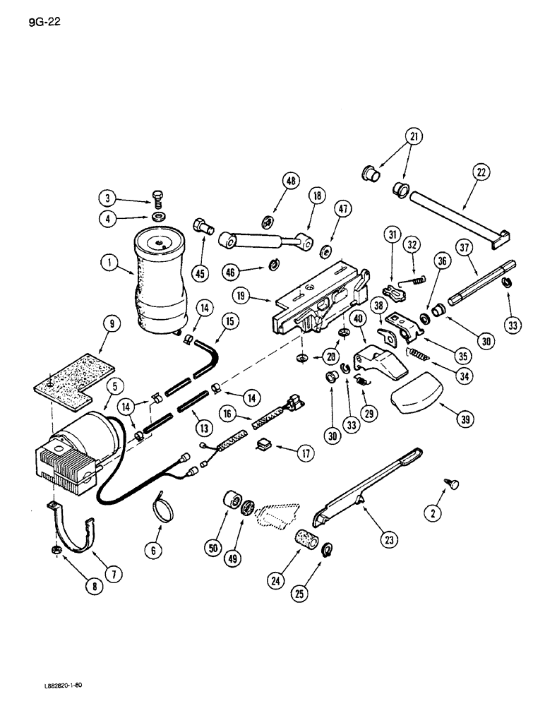 Схема запчастей Case IH 1640 - (9G-22) - SEAT ASSEMBLY, GRAMMER (10) - CAB & AIR CONDITIONING