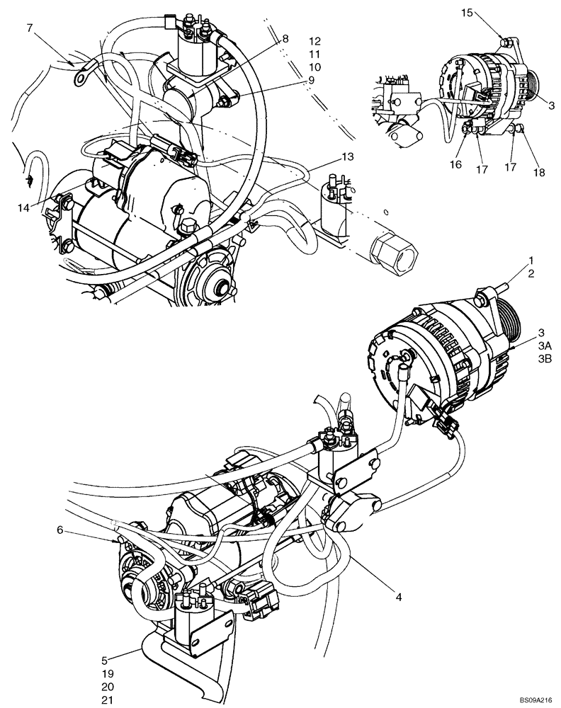 Схема запчастей Case IH 435 - (04-02) - ELECTRICAL - STARTER AND ALTERNATOR (04) - ELECTRICAL SYSTEMS