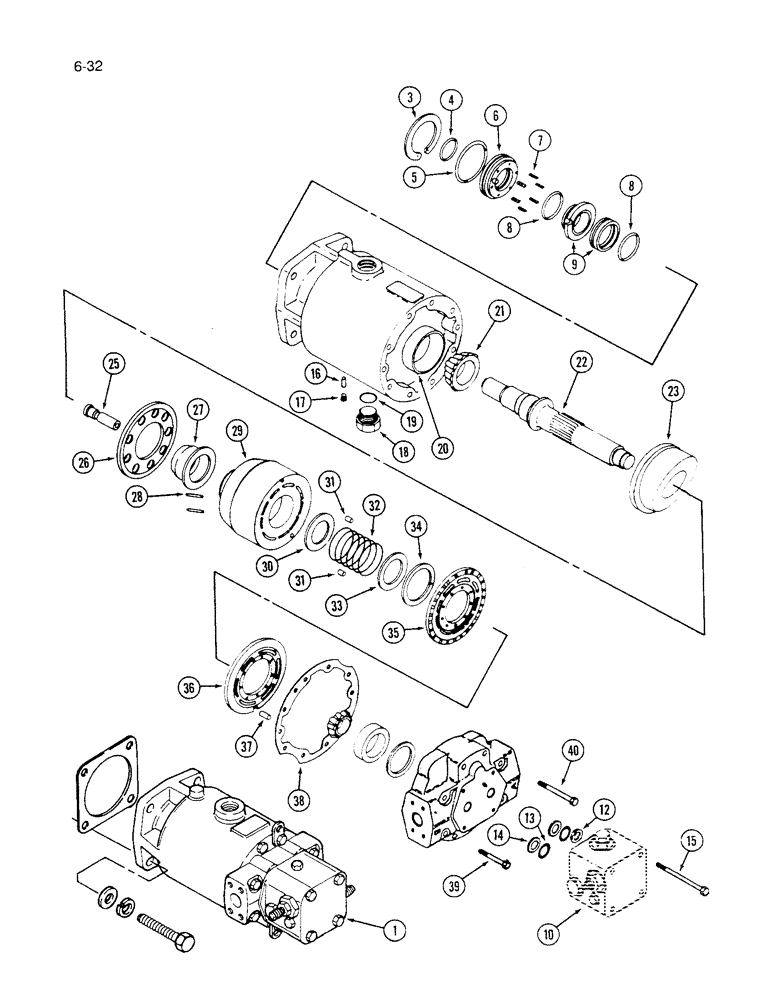 Схема запчастей Case IH 1640 - (6-32) - HYDROSTATIC MOTOR (03) - POWER TRAIN