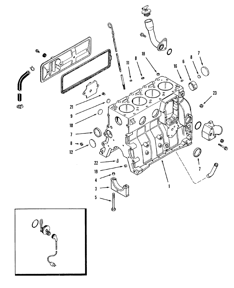 Схема запчастей Case IH 8840 - (10-031) - CYLINDER BLOCK (DIESEL) (10) - ENGINE