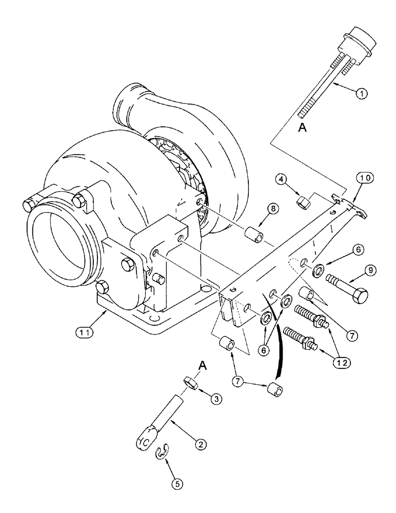 Схема запчастей Case IH 8950 - (2-034) - WASTEGATE ACTUATOR, 6T-830 AND 6TA-830 EMISSIONS CERTIFIED ENGINE (02) - ENGINE