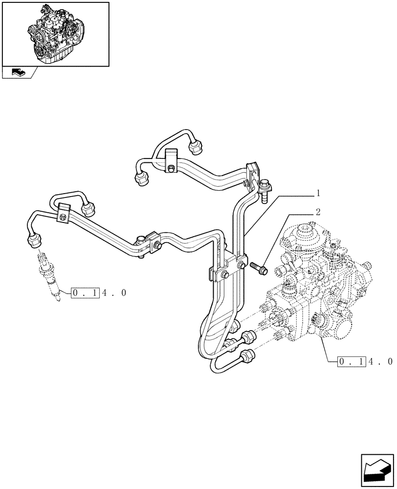 Схема запчастей Case IH F4GE9484A J600 - (0.14.9) - INJECTION EQUIPMENT - PIPING - (2852074) 